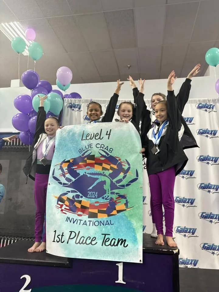 Galaxy Gymnastics athletes training in the Salisbury, MD gym